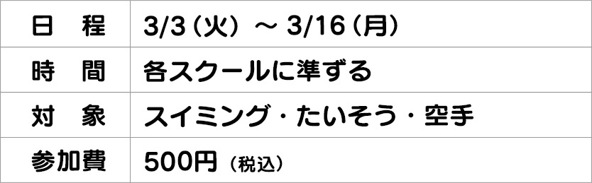 ワンコイン体験