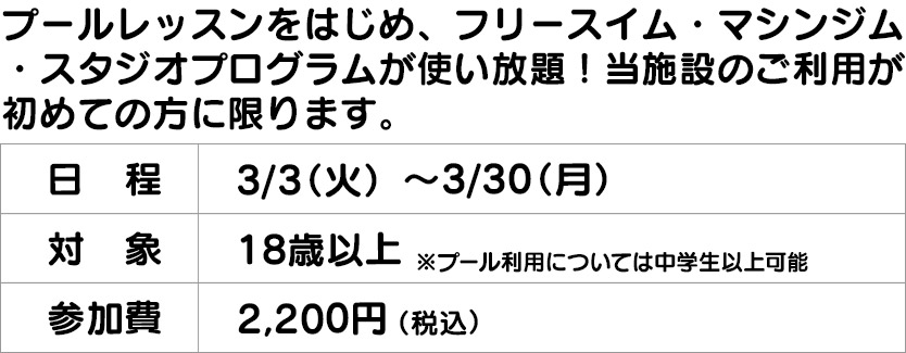 フィットネス2回体験