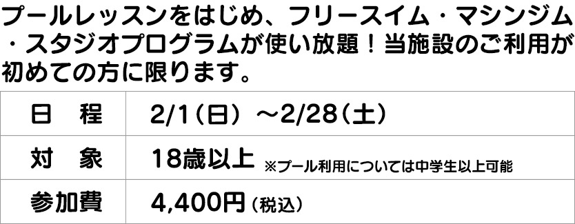 フィットネス4回体験